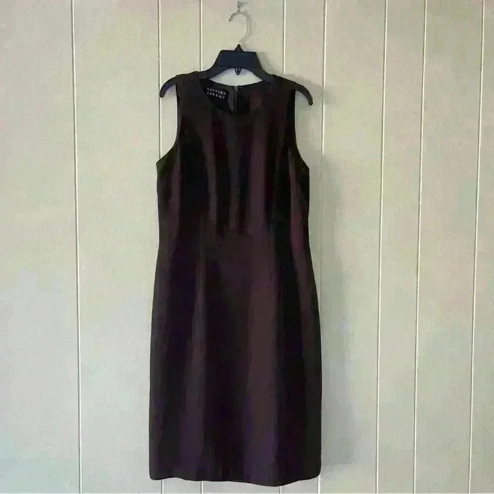 Vintage Spenser Jeremy Midi Dress Brown Solid Size 6 100 % Polyester